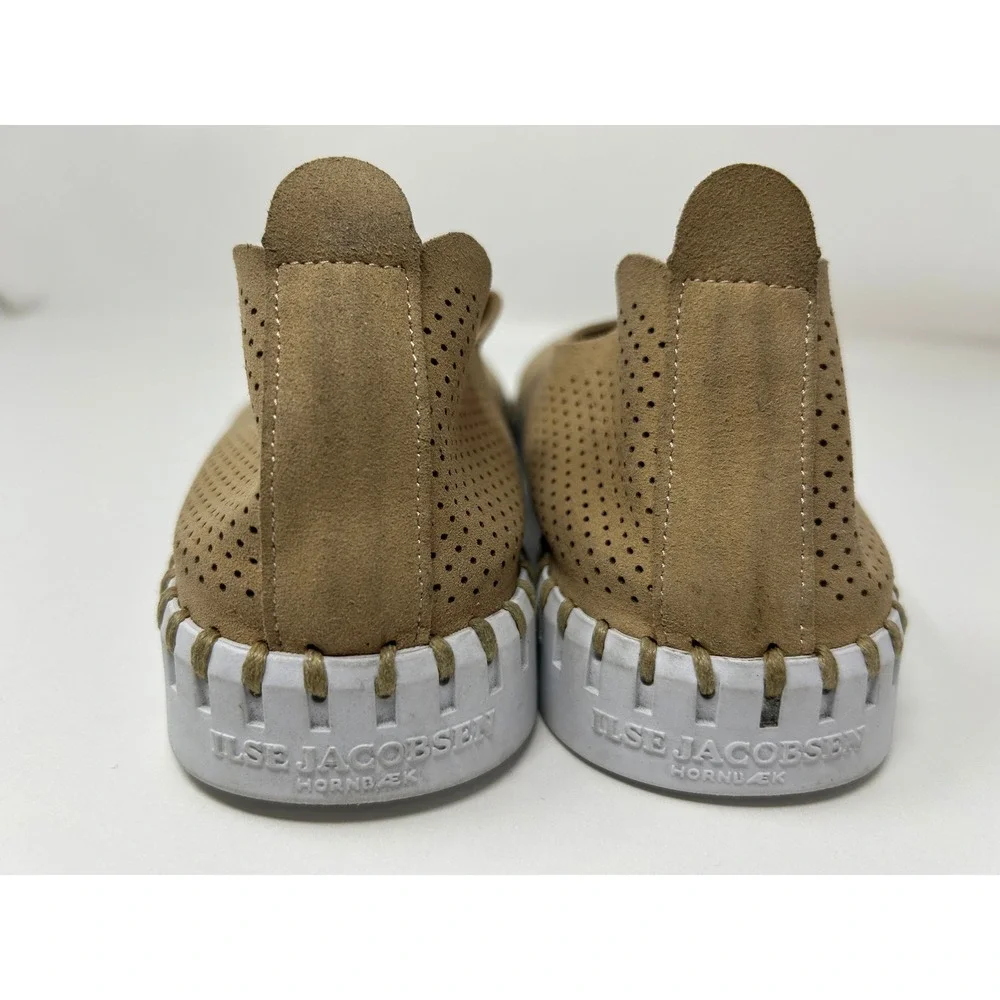 Ilse Jacobsen Tulip 139 Tan Perforated Slip On Loafers Womens 40 US 10 Camel